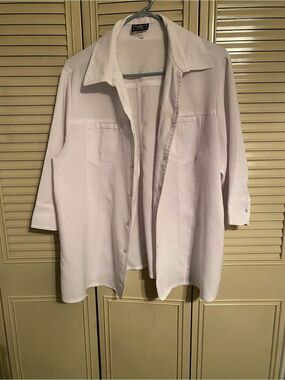 Southern Lady White Casual Button-Down Shirt